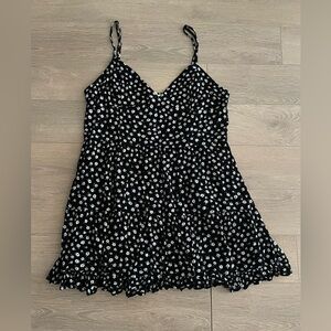 Garage Black Floral Spaghetti Strap Dress